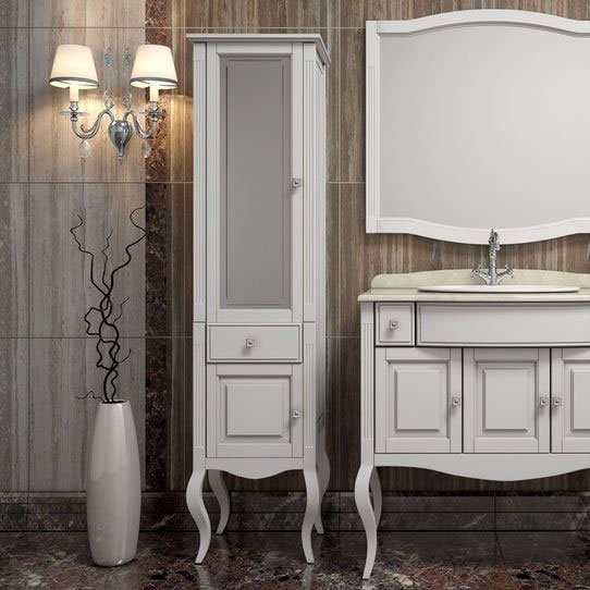 Шкаф пенал для ванной Opadiris Лаура 45 L белый матовый