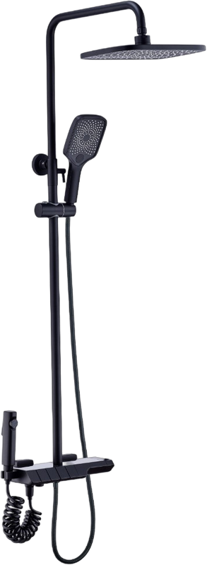 Душевая стойка BOCH MANN Vettorre BM9651 с термостатом, с гигиеническим душем, черный