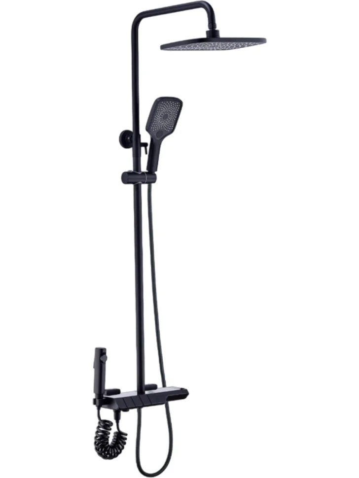Душевая стойка BOCH MANN Vettorre BM9651 с термостатом, с гигиеническим душем, черный