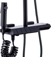 Душевая стойка BOCH MANN Vettorre BM9651 с термостатом, с гигиеническим душем, черный