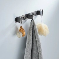 Крючки для ванной и кухни / планка с 3 крючками Shevanik SG5731T, оружейная сталь