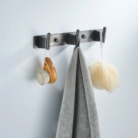 Крючки для ванной и кухни / планка с 3 крючками Shevanik SG5731T, оружейная сталь