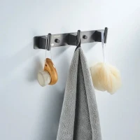 Крючки для ванной и кухни / планка с 3 крючками Shevanik SG5731T, оружейная сталь Крючки для ванной и кухни / планка с 3 крючками Shevanik SG5731T, оружейная сталь