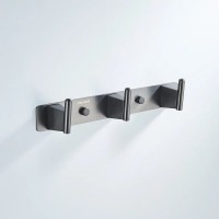 Крючки для ванной и кухни / планка с 3 крючками Shevanik SG5731T, оружейная сталь