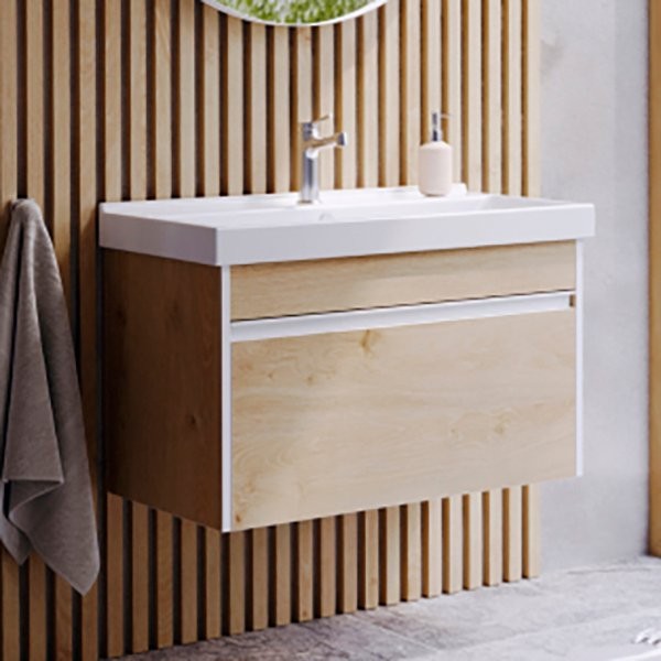 Тумба с раковиной Aqwella Urban 100 подвесная, дуб давос