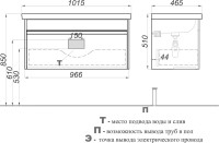 Тумба с раковиной Aqwella Urban 100 подвесная, дуб давос