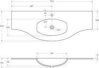 Тумба с раковиной Cezares Vague 140 bianco lucido