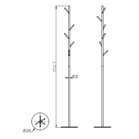 Вешалка для ванной Wonzon & Woghand WW-V4306-BR брашированный никель, напольная