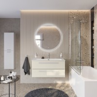 Тумба под раковину без столешницы Cezares Eco Cer-N 100 брашированная альпака, ручки сатин