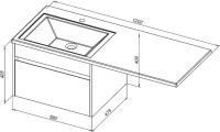 Тумба с раковиной Aquanet Токио 58 1 ящик R