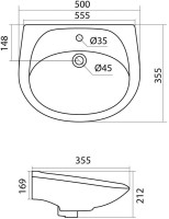 Раковина Santek Бриз 1WH110451 50 см, с пьедесталом