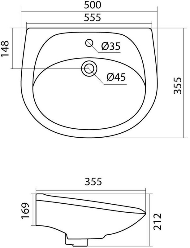 Раковина Santek Бриз 1WH110451 50 см, с пьедесталом