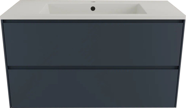 Тумба с раковиной Style Line Лима 100 см подвесная LINE 100 2 ящика PLUS Графит ЭМАЛЬ, раковина жасмин