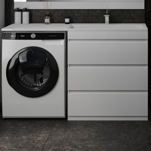 Тумба с раковиной Style Line Даллас 140 R люкс, белая