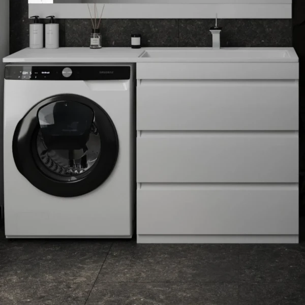 Тумба с раковиной Style Line Даллас 140 R люкс, белая