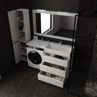 Тумба с раковиной Style Line Даллас 140 R люкс, белая