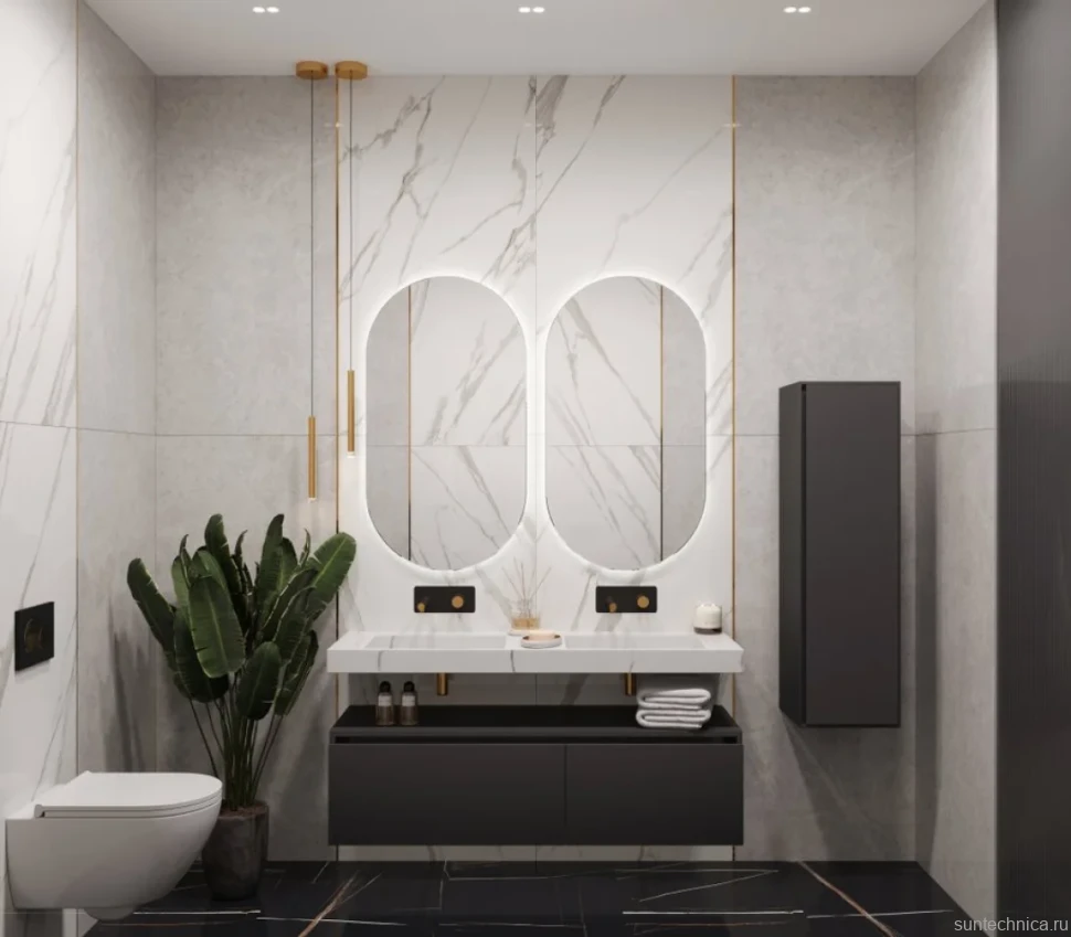 Раковина Armadi Art Flat Calacatta 140 с кронштейнами