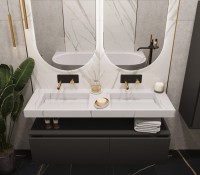 Раковина Armadi Art Flat Calacatta 140 с кронштейнами