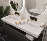 Раковина Armadi Art Flat Calacatta 140 с кронштейнами