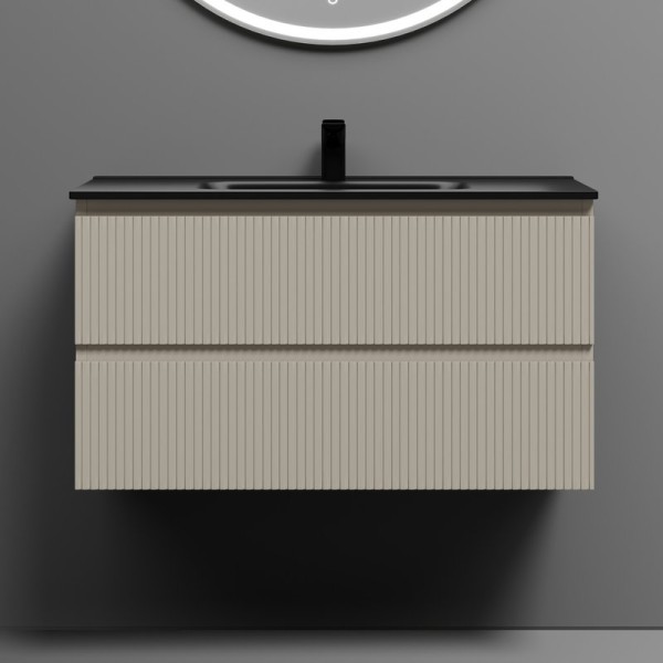 Тумба с раковиной Sancos Snob T 90 beige soft, раковина CN7002MB