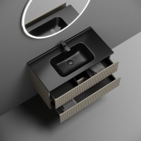 Тумба с раковиной Sancos Snob T 90 beige soft, раковина CN7002MB