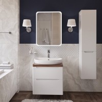 Тумба с раковиной STWORKI Берген 80 белая с темной столешницей, DIWO Самара 0116