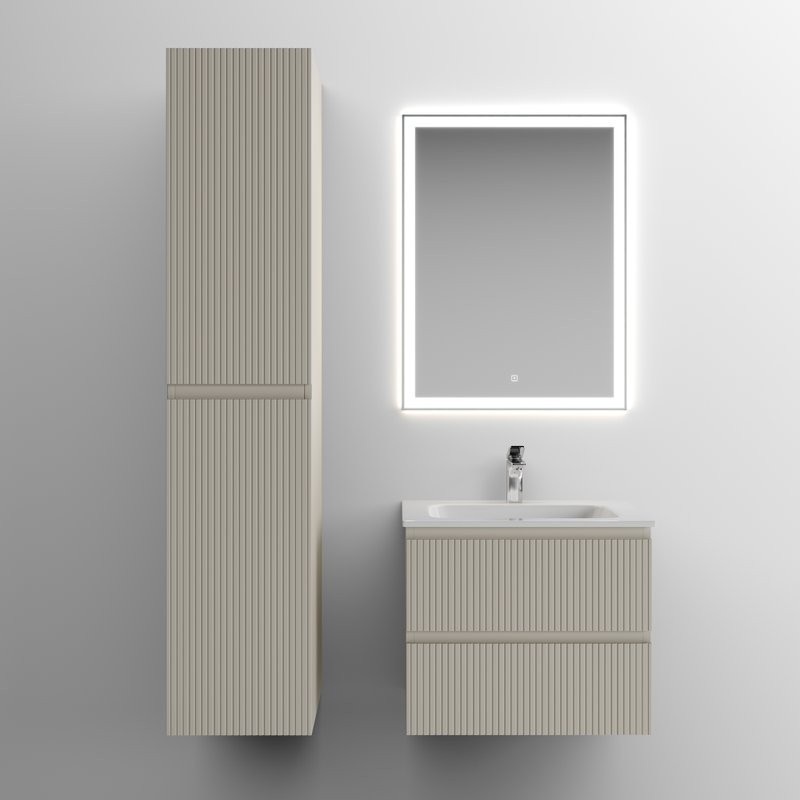 Шкаф пенал для ванной Sancos Snob T 35 см, универсальный, beige soft