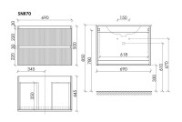 Мебель для ванной комнаты Sancos Snob R 70 doha soft, раковина CN7007MB