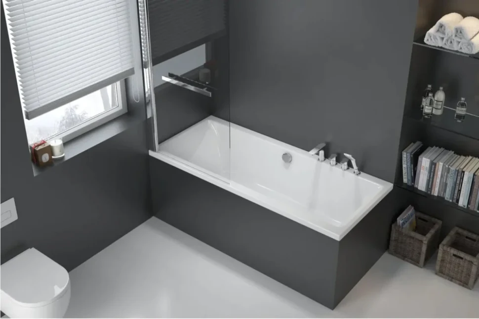 Акриловая ванна Excellent Pryzmat 190x90 см, встраиваемая, белая, с каркасом