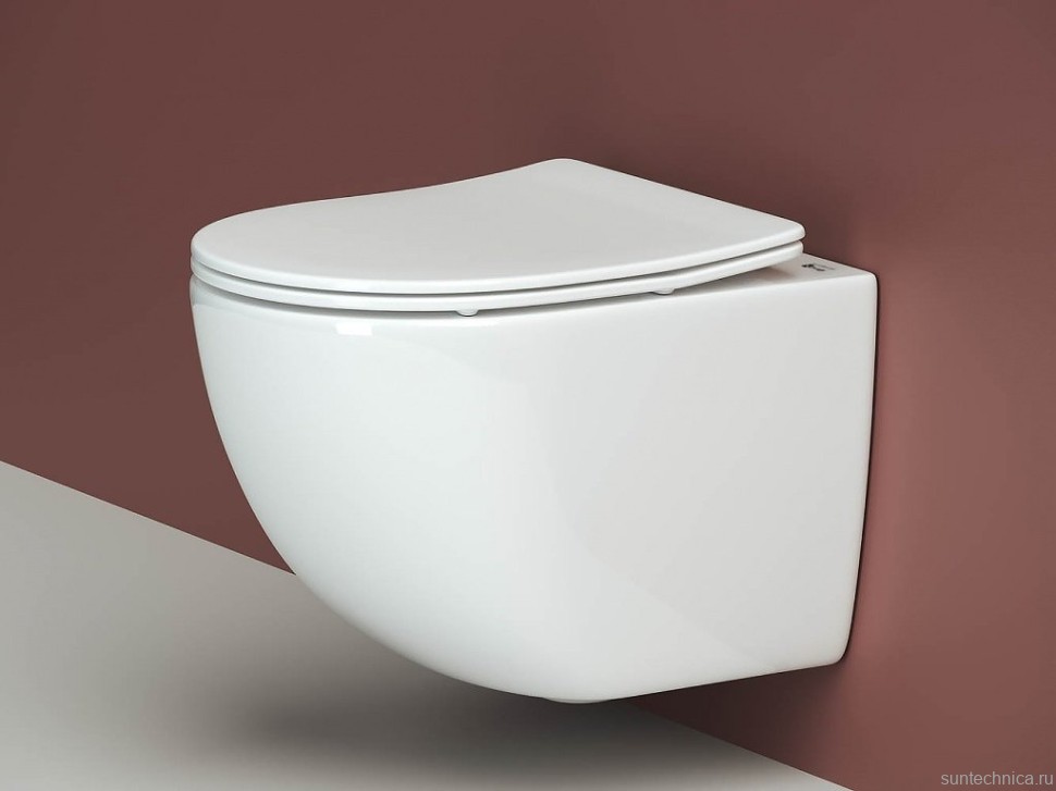 Комплект Унитаз подвесной Ceramicanova Forma CN3009 безободковый, с микролифтом + Инсталляция Envision CN1002M + Кнопка Flat, матовый хром