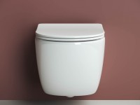 Комплект Унитаз подвесной Ceramicanova Forma CN3009 безободковый, с микролифтом + Инсталляция Envision CN1002M + Кнопка Flat, матовый хром