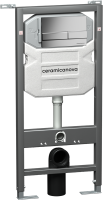 Комплект Унитаз подвесной Ceramicanova Forma CN3009 безободковый, с микролифтом + Инсталляция Envision CN1002M + Кнопка Flat, матовый хром