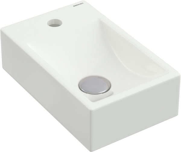 Раковина маленькая в туалет Berges Small 37x23 правый, глянцевый белый