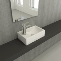 Раковина маленькая в туалет Berges Small 37x23 правый, глянцевый белый