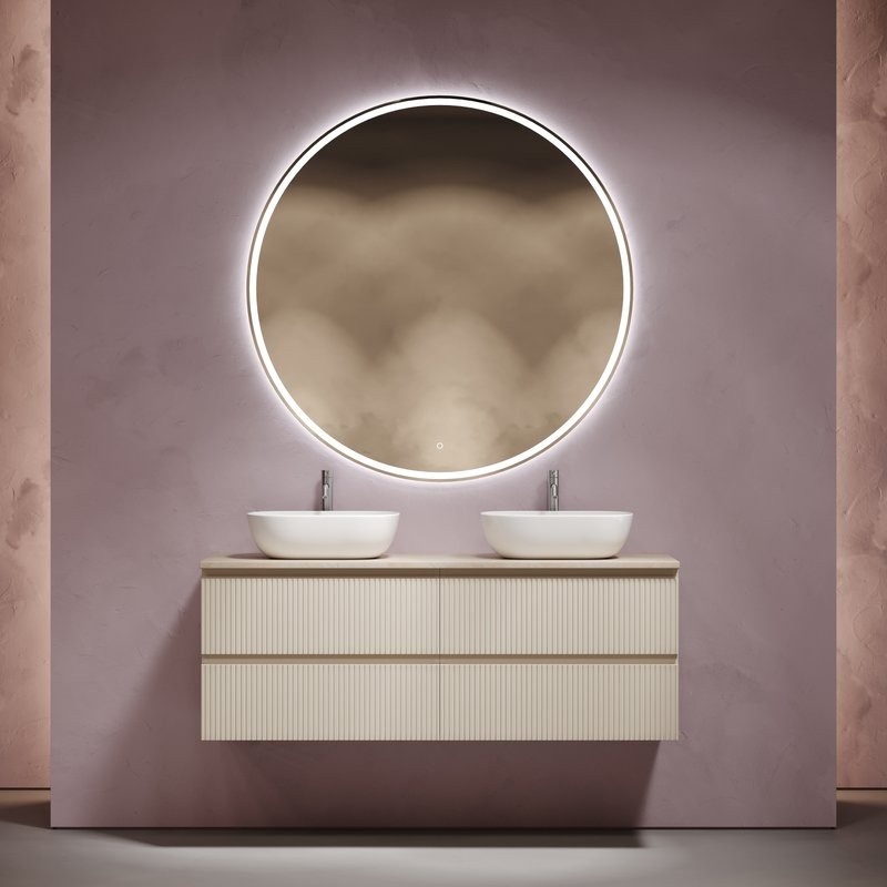 Тумба с раковиной Sancos Snob T 140 beige soft, столешница бежевая TT140A2X, раковина CN6009