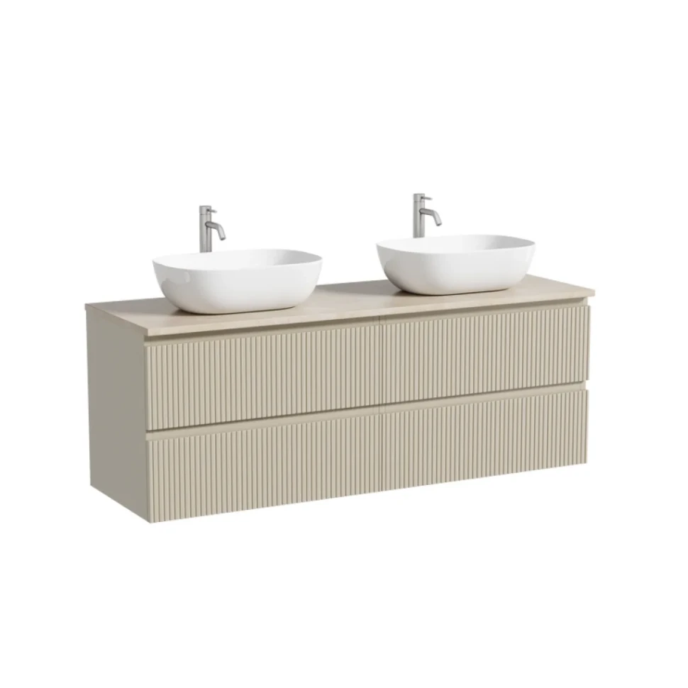 Тумба с раковиной Sancos Snob T 140 beige soft, столешница бежевая TT140A2X, раковина CN6009