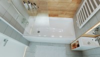 Акриловая ванна Marka One Viola 150x70 см, пристенная, белая, с каркасом