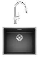 Комплект Мойка Blanco Subline 500-IF антрацит + Смеситель Grohe Minta 3291800E хром