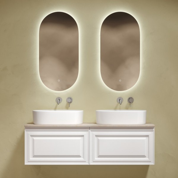 Мебель для ванной комнаты Sancos Very 140 bianco, столешница бежевая TT140A2, раковина CN6075