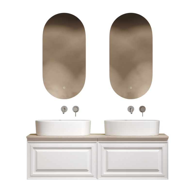 Мебель для ванной комнаты Sancos Very 140 bianco, столешница бежевая TT140A2, раковина CN6075