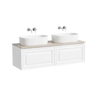 Мебель для ванной комнаты Sancos Very 140 bianco, столешница бежевая TT140A2, раковина CN6075