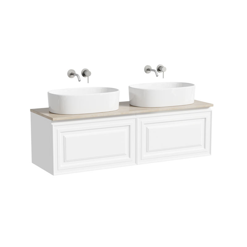 Мебель для ванной комнаты Sancos Very 140 bianco, столешница бежевая TT140A2, раковина CN6075