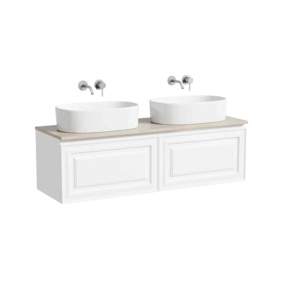 Мебель для ванной комнаты Sancos Very 140 bianco, столешница бежевая TT140A2, раковина CN6075