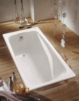 Чугунная ванна Jacob Delafon Repos E2130-00 160x75 см, пристенная, белая, на ножках