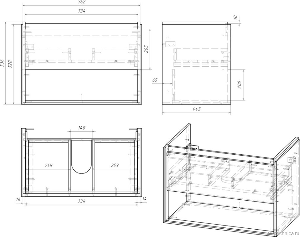 Мебель для ванной комнаты Cersanit Louna 80