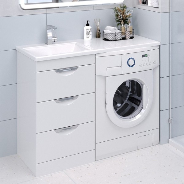 Тумба под раковину Emmy Милли 310110 3 ящика, белая