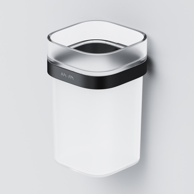 Стакан для ванной AM.PM Func A8F34322 настенный, черный, стеклянный