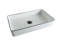 Накладная раковина GID Geometrico Nc9399 60 глянцевая белая, прямоугольная, фаянс