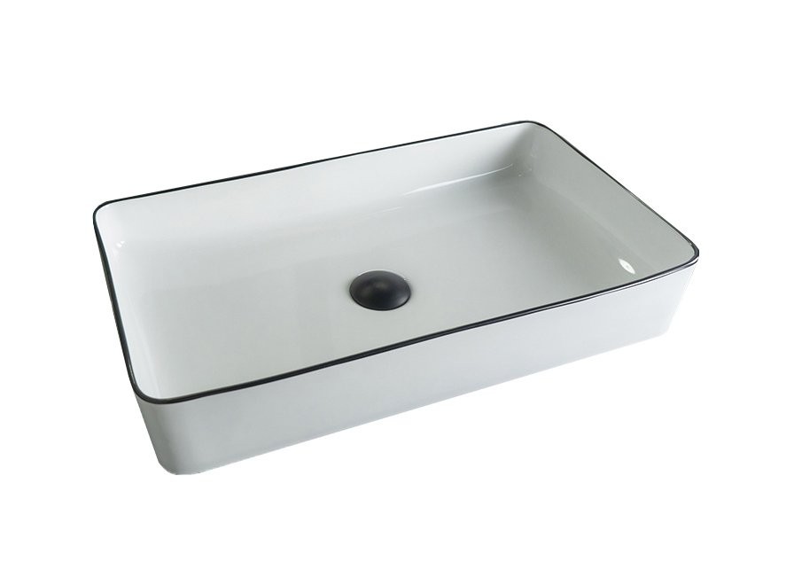 Накладная раковина GID Geometrico Nc9399 60 глянцевая белая, прямоугольная, фаянс