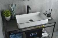 Накладная раковина GID Geometrico Nc9399 60 глянцевая белая, прямоугольная, фаянс